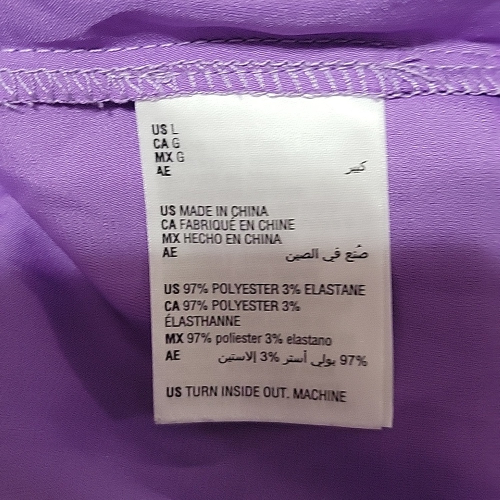 NWOT Bar III Large Lavender V-Neck Long Sleeve Blouse - Picture 4 of 5